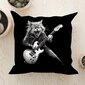 Rockstar cat kitaratavaraa miehille ja naisille malleja punk rock kissa soittaa kitaraa rockstar kitaristi kuvio samettinen tyynynpäällinen neliömäinen tyyny tyynynpäällinen koristeellinen tyynynpäällinen hinta ja tiedot | Pussilakanat ja tyynyliinat | hobbyhall.fi