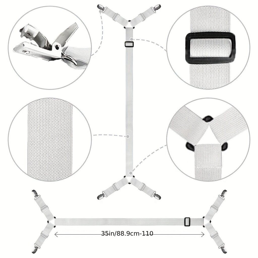 4 kpl lakanan henkselit (16 klipsiä) hinta ja tiedot | Pussilakanat ja tyynyliinat | hobbyhall.fi