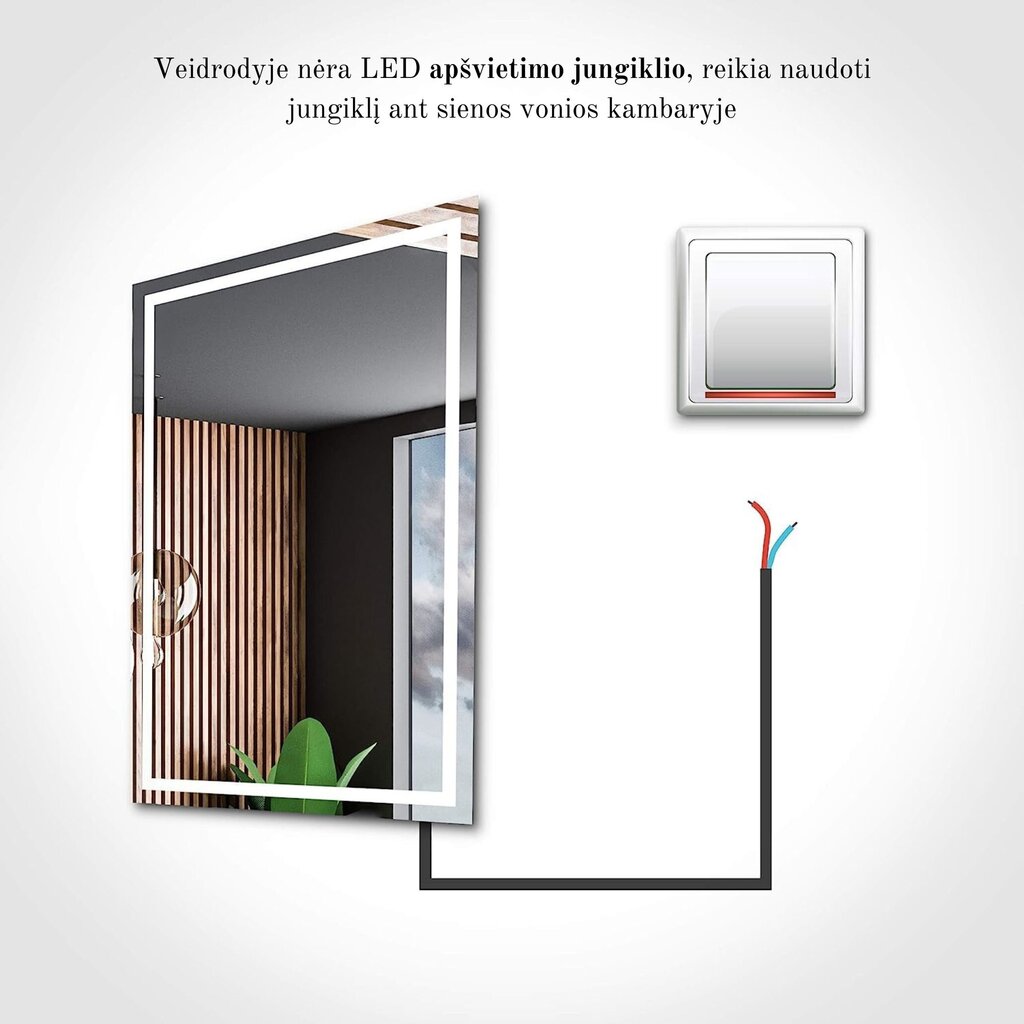 Peili LED-valaistuksella Kylpyhuoneeseen, Makuuhuoneeseen, Olohuoneeseen - Seattle - 50 cm, 100 cm hinta ja tiedot | Kylpyhuonepeilit | hobbyhall.fi