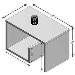 FMD Sohvapöytä 2-in-1 59x36x38 cm tammen värinen hinta ja tiedot | Sohvapöydät | hobbyhall.fi