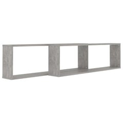 vidaXL Kuutioseinähyllyt 2 kpl betoninharmaa 100x15x30 cm lastulevy hinta ja tiedot | Hyllyt | hobbyhall.fi