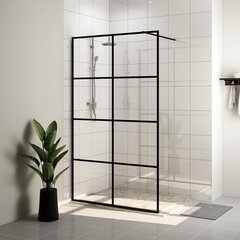 vidaXL Walk-in suihkun seinäke kirkas ESG-lasi 100x195 cm musta hinta ja tiedot | Suihkuseinät ja -ovet | hobbyhall.fi