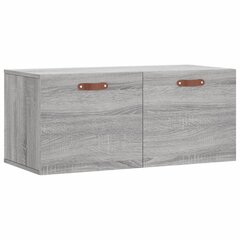 vidaXL Seinäkaappi harmaa Sonoma 80x36,5x35 cm tekninen puu hinta ja tiedot | Olohuoneen kaapit ja lipastot | hobbyhall.fi