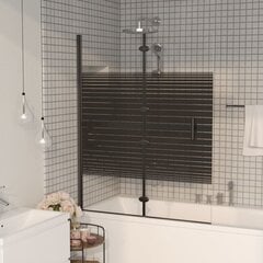 vidaXL Taittuva suihkuseinä ESG 120x140 cm musta hinta ja tiedot | Suihkuseinät ja -ovet | hobbyhall.fi