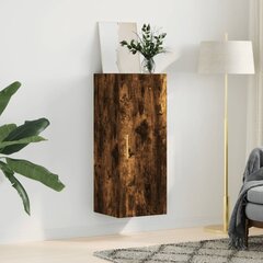 vidaXL Seinäkiinnitettävä kaappi savutammi 34,5x34x90 cm hinta ja tiedot | Olohuoneen kaapit ja lipastot | hobbyhall.fi