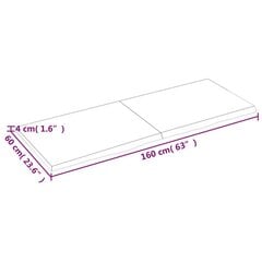 vidaXL Seinähylly vaaleanruskea 160x60x(2-4) cm käsitelty täystammi hinta ja tiedot | Hyllyt | hobbyhall.fi