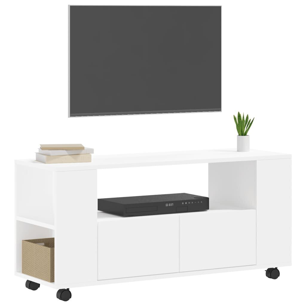 vidaXL TV-taso valkoinen 102x34,5x43 cm tekninen puu hinta ja tiedot | TV-tasot | hobbyhall.fi