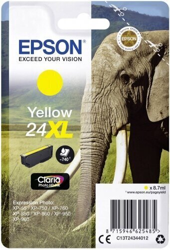 Epson Singlepack Yellow 24XL Claria Phot hinta ja tiedot | Mustekasetit | hobbyhall.fi