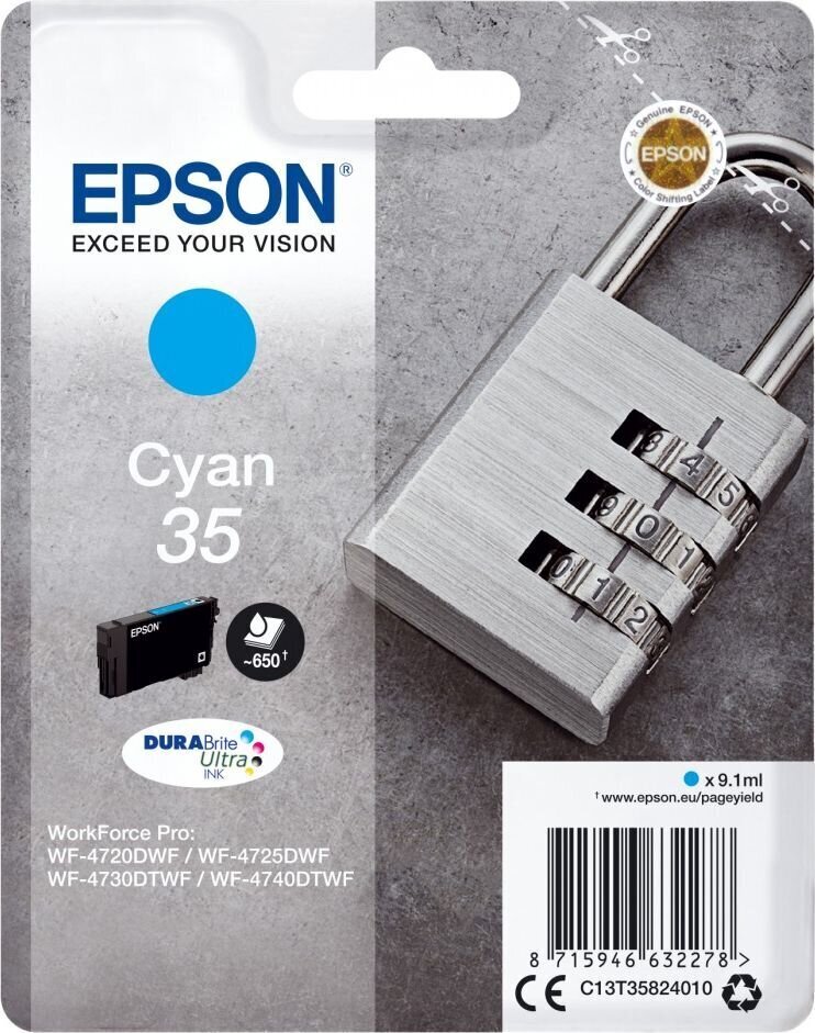 EPSON SINGLEPACK CYAN 35 hinta ja tiedot | Mustekasetit | hobbyhall.fi