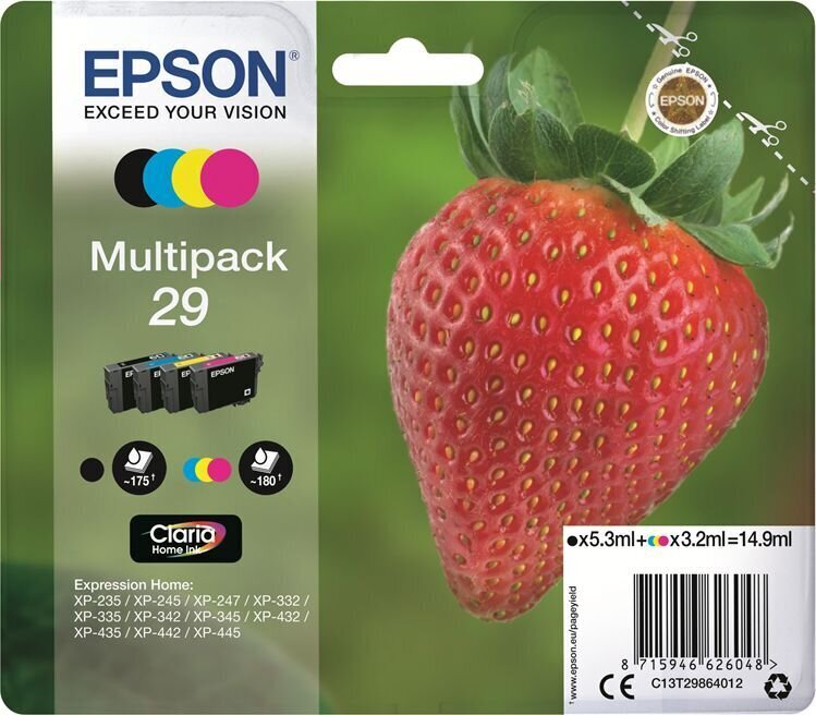 EPSON Cartridge Fraise Claria B C M Y hinta ja tiedot | Mustekasetit | hobbyhall.fi