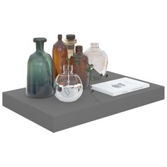 vidaXL Kelluvat seinähyllyt 2 kpl korkeakiilto harmaa 40x23x3,8 cm MDF hinta ja tiedot | Hyllyt | hobbyhall.fi