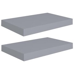 vidaXL Kelluvat seinähyllyt 2 kpl harmaa 40x23x3,8 cm MDF hinta ja tiedot | Hyllyt | hobbyhall.fi