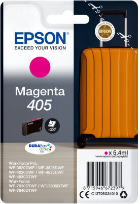 EPSON SINGLEPACK MAGENTA 405 DURABRITE ULTRA INK hinta ja tiedot | Mustekasetit | hobbyhall.fi