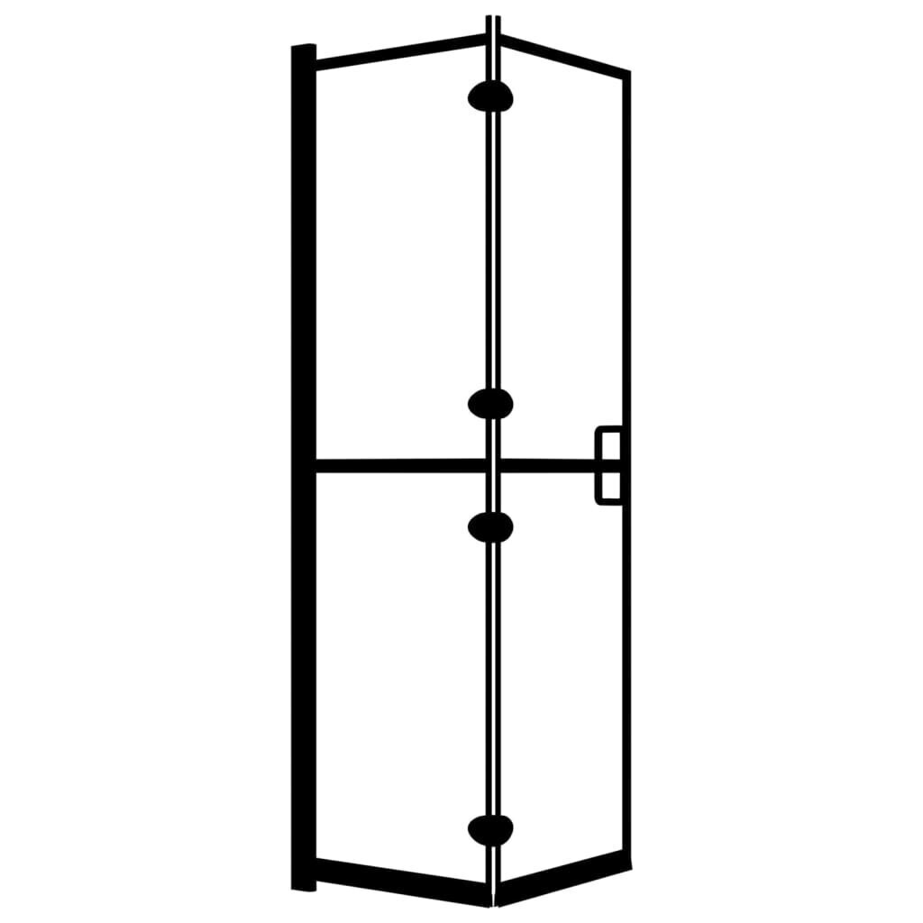 vidaXL Taittuva suihkuseinä ESG 80x140 cm musta hinta ja tiedot | Suihkuseinät ja -ovet | hobbyhall.fi