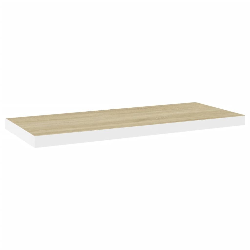 vidaXL Kelluva seinähylly tammi ja valkoinen 80x23,5x3,8 cm MDF hinta ja tiedot | Hyllyt | hobbyhall.fi