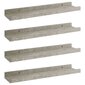 vidaXL Seinähyllyt 4 kpl betoninharmaa 40x9x3 cm hinta ja tiedot | Hyllyt | hobbyhall.fi