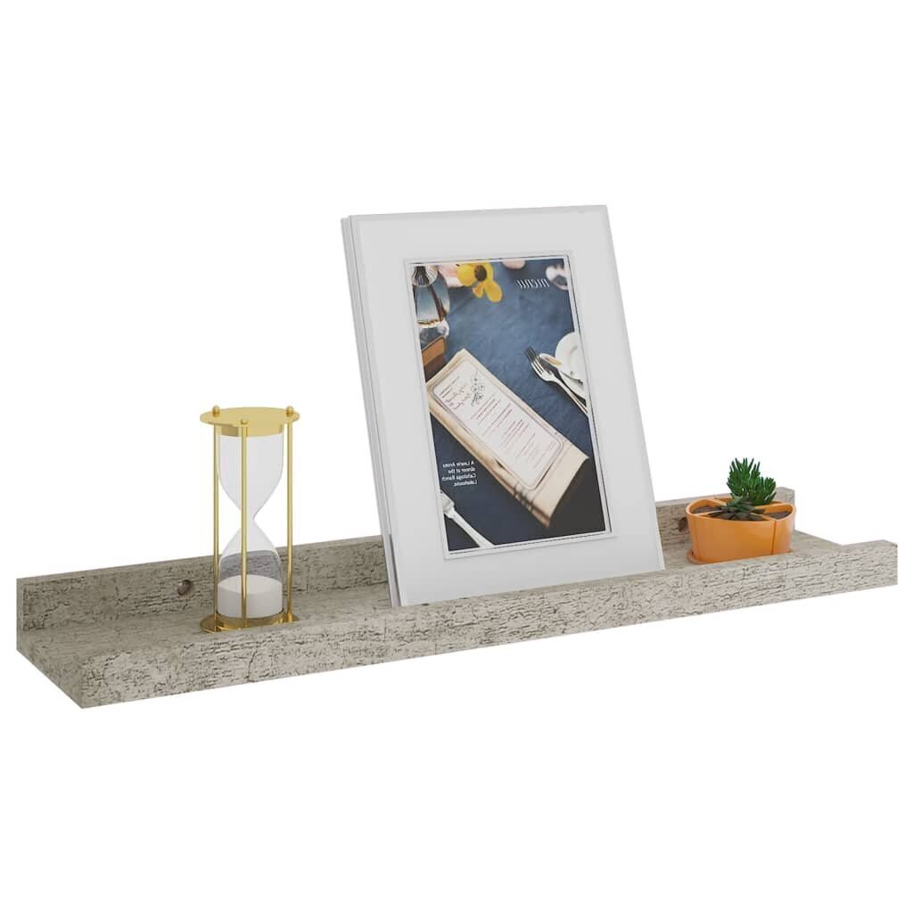 vidaXL Seinähyllyt 4 kpl betoninharmaa 40x9x3 cm hinta ja tiedot | Hyllyt | hobbyhall.fi