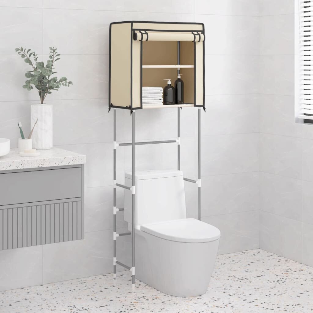 vidaXL 2-kerroksinen säilytyshylly WC-pytyn ylle kerma 56x30x170 cm hinta ja tiedot | Kylpyhuoneen sisustus | hobbyhall.fi