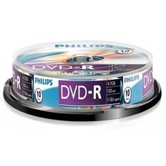 Philips DVD-R 4,7GB Spindle 10 hinta ja tiedot | Vinyylilevyt, CD-levyt, DVD-levyt | hobbyhall.fi