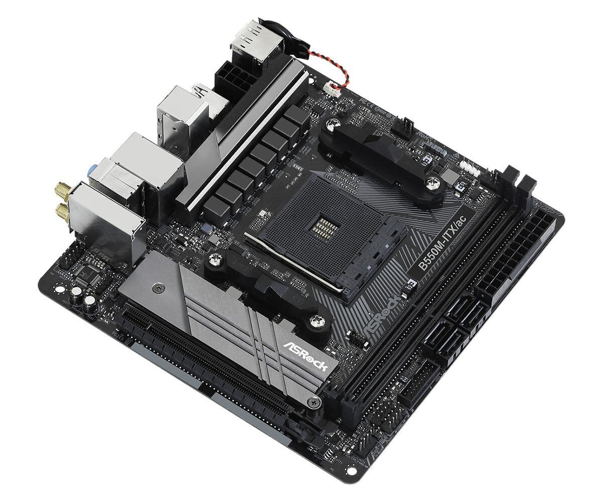 ASRock B550M-ITX/ac, AM4, AMD B550, Mini-ITX hinta ja tiedot | Emolevyt | hobbyhall.fi