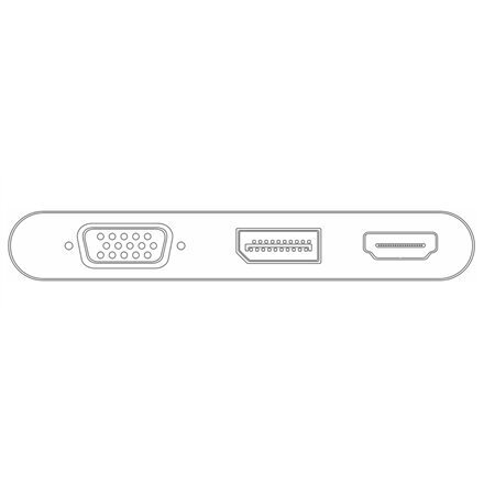 Goobay USB-C Multiport Adapter VGA+DP+HD hinta ja tiedot | Kannettavien tietokoneiden lisätarvikkeet | hobbyhall.fi