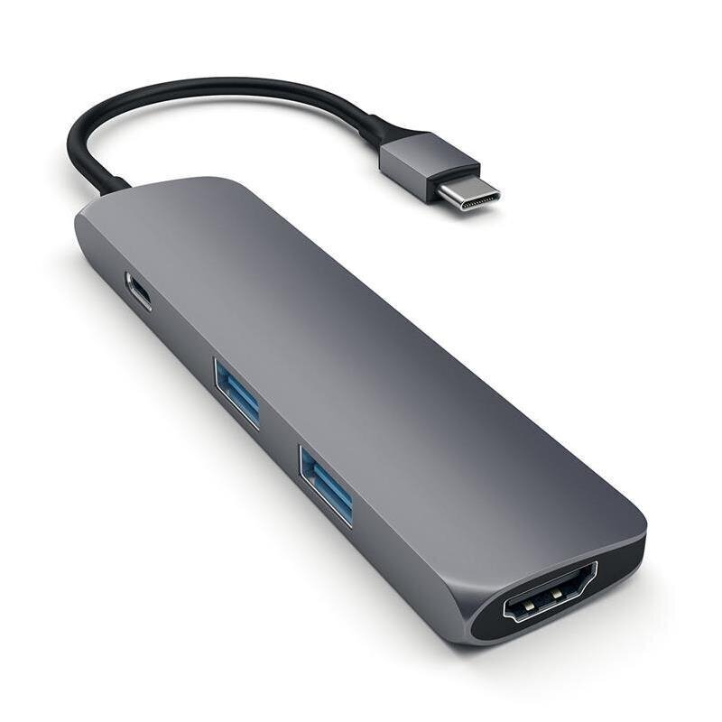 Satechi Satechi Slim USB-C MultiPort Adapter with 4K HDMI Video Output and 2 USB 3.0 Ports USB hub hinta ja tiedot | Adapterit | hobbyhall.fi