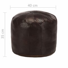 Pouf, tummanruskea, 40x35 cm, aitoa vuohennahkaa hinta ja tiedot | Säkkituolit, rahit ja penkit | hobbyhall.fi