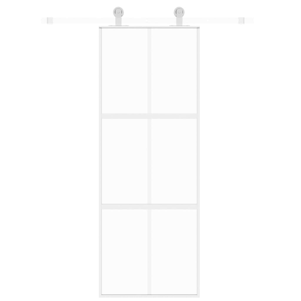 Liukuovi valkoinen 76x205cm karkaistu lasi/alumiini 155216 hinta ja tiedot | Sisäovet | hobbyhall.fi