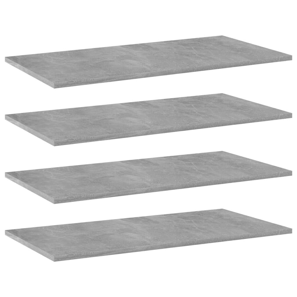 vidaXL Kirjahyllytasot 4 kpl betoninharmaa 80x40x1,5 cm lastulevy hinta ja tiedot | Hyllyt | hobbyhall.fi