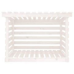 vidaXL Polttopuuteline valkoinen 108x73x79 cm täysi mänty hinta ja tiedot | Takka- ja uunitarvikkeet | hobbyhall.fi