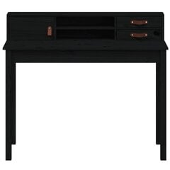 vidaXL Työpöytä musta 110x50x93 cm täysi mänty hinta ja tiedot | Tietokonepöydät ja työpöydät | hobbyhall.fi