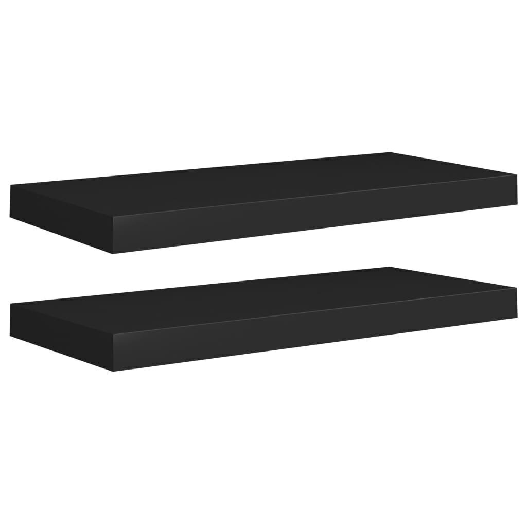 vidaXL Kelluvat seinähyllyt 2 kpl musta 60x23,5x3,8 cm MDF hinta ja tiedot | Hyllyt | hobbyhall.fi