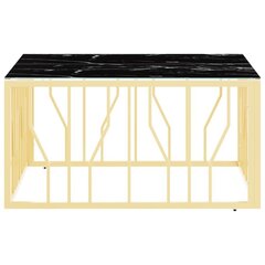 vidaXL Sohvapöytä kulta 80x80x40 cm ruostumaton teräs ja lasi hinta ja tiedot | Sohvapöydät | hobbyhall.fi