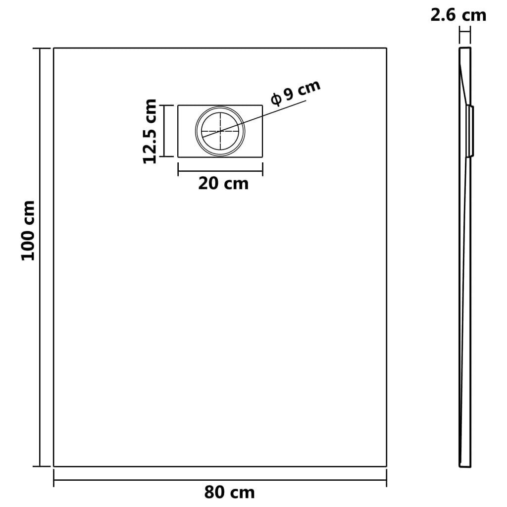 vidaXL Suihkualusta SMC ruskea 100x80 cm hinta ja tiedot | Suihkualtaat | hobbyhall.fi