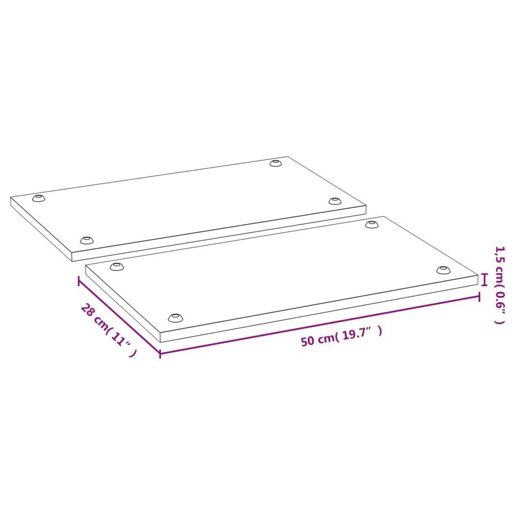 vidaXL Liesisuojat 2 kpl 50x28x1,5 cm bambu hinta ja tiedot | Keittiövälineet | hobbyhall.fi