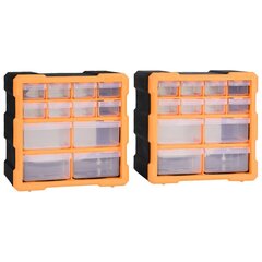 vidaXL Monilaatikko järjestelijä 12 laatikolla 2 kpl 26,5x16x26 cm hinta ja tiedot | Työkalupakit ja muu työkalujen säilytys | hobbyhall.fi