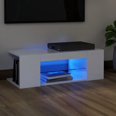 vidaXL TV-taso LED-valoilla korkeakiilto valkoinen 90x39x30 cm hinta ja tiedot | TV-tasot | hobbyhall.fi