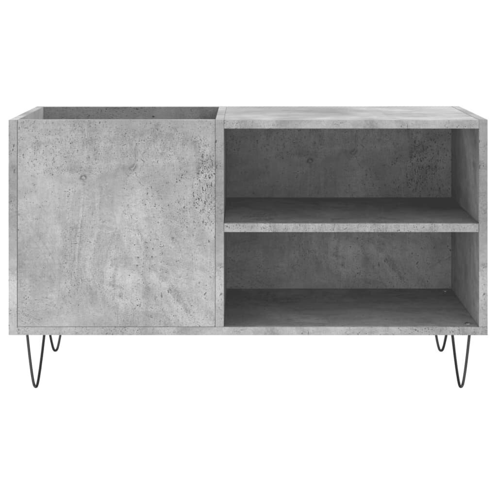 vidaXL LP-levyjen säilytyskaappi betoninharmaa 85x38x48 cm puu hinta ja tiedot | Olohuoneen kaapit ja lipastot | hobbyhall.fi