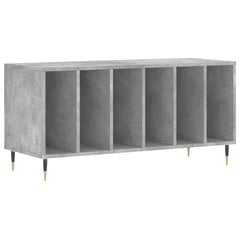 vidaXL LP-levyjen säilytyskaappi betoninharmaa 100x38x48 cm puu hinta ja tiedot | Olohuoneen kaapit ja lipastot | hobbyhall.fi