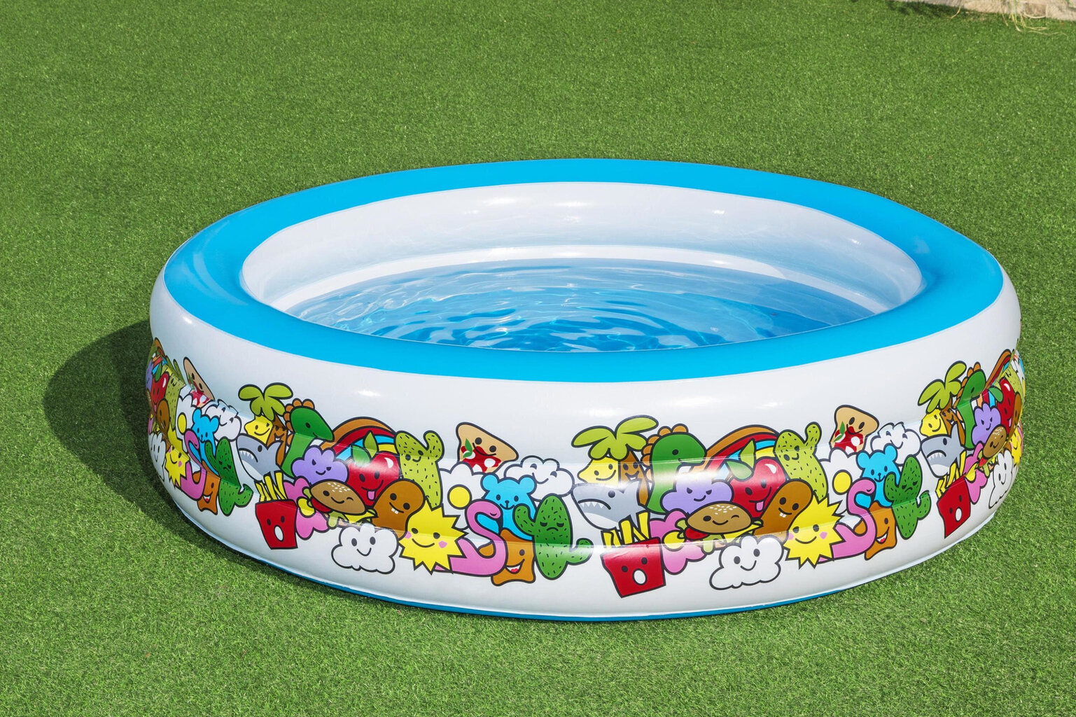 Puhallettava lastenallas Bestway Family Fun Pool, 196x53 cm, Sininen/Värillinen hinta ja tiedot | Uima-altaat | hobbyhall.fi