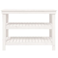 vidaXL Työpenkki valkoinen 110,5x50x80 cm täysi mänty hinta ja tiedot | Keittiön kaapit | hobbyhall.fi