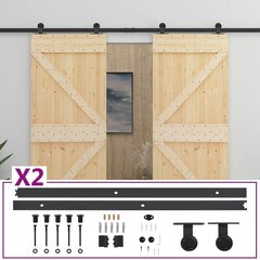 vidaXL Liukuovi asennustarvikkeineen 100x210 cm täysi mänty hinta ja tiedot | Sisäovet | hobbyhall.fi