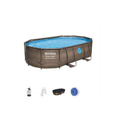 Runkoallas Bestway Power Steel Swim Vista Oval 488x305x107 cm suodattimella hinta ja tiedot | Uima-altaat | hobbyhall.fi