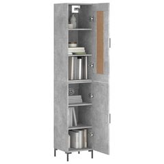 vidaXL Kaappi betoninharmaa 34,5x34x180 cm tekninen puu hinta ja tiedot | Lipastot | hobbyhall.fi