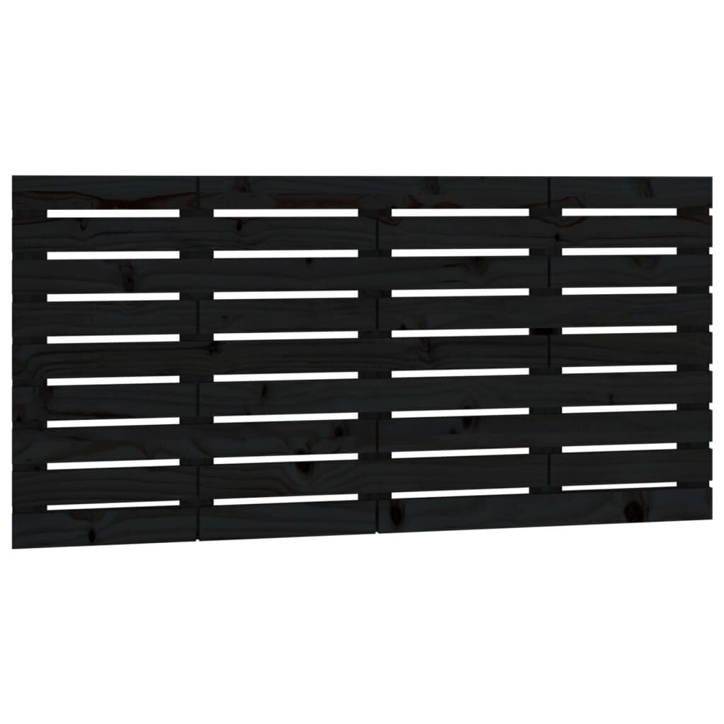 vidaXL Sängynpääty seinälle musta 156x3x63 cm täysi mänty hinta ja tiedot | Sängyt | hobbyhall.fi