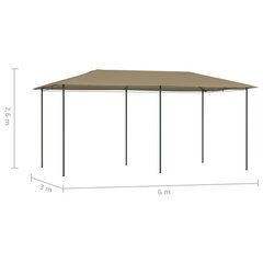 vidaXL Huvimaja 3x6x2,6 m harmaanruskea 160 g/m² hinta ja tiedot | Puutarhapaviljongit | hobbyhall.fi