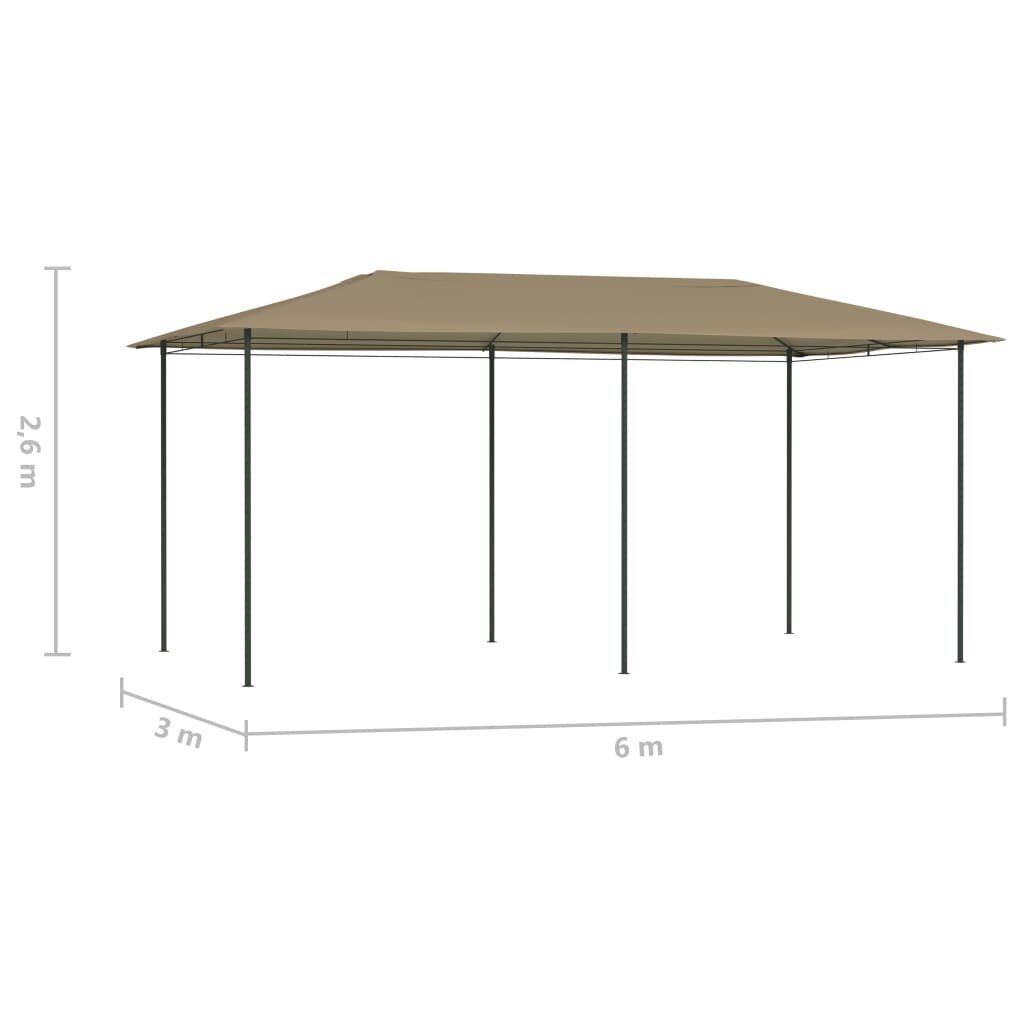 vidaXL Huvimaja 3x6x2,6 m harmaanruskea 160 g/m² hinta ja tiedot | Puutarhapaviljongit | hobbyhall.fi