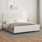 Sängynrunko sängynpäätyllä, valkoinen, 180x200cm, keinonahkaa hinta ja tiedot | Sängyt | hobbyhall.fi