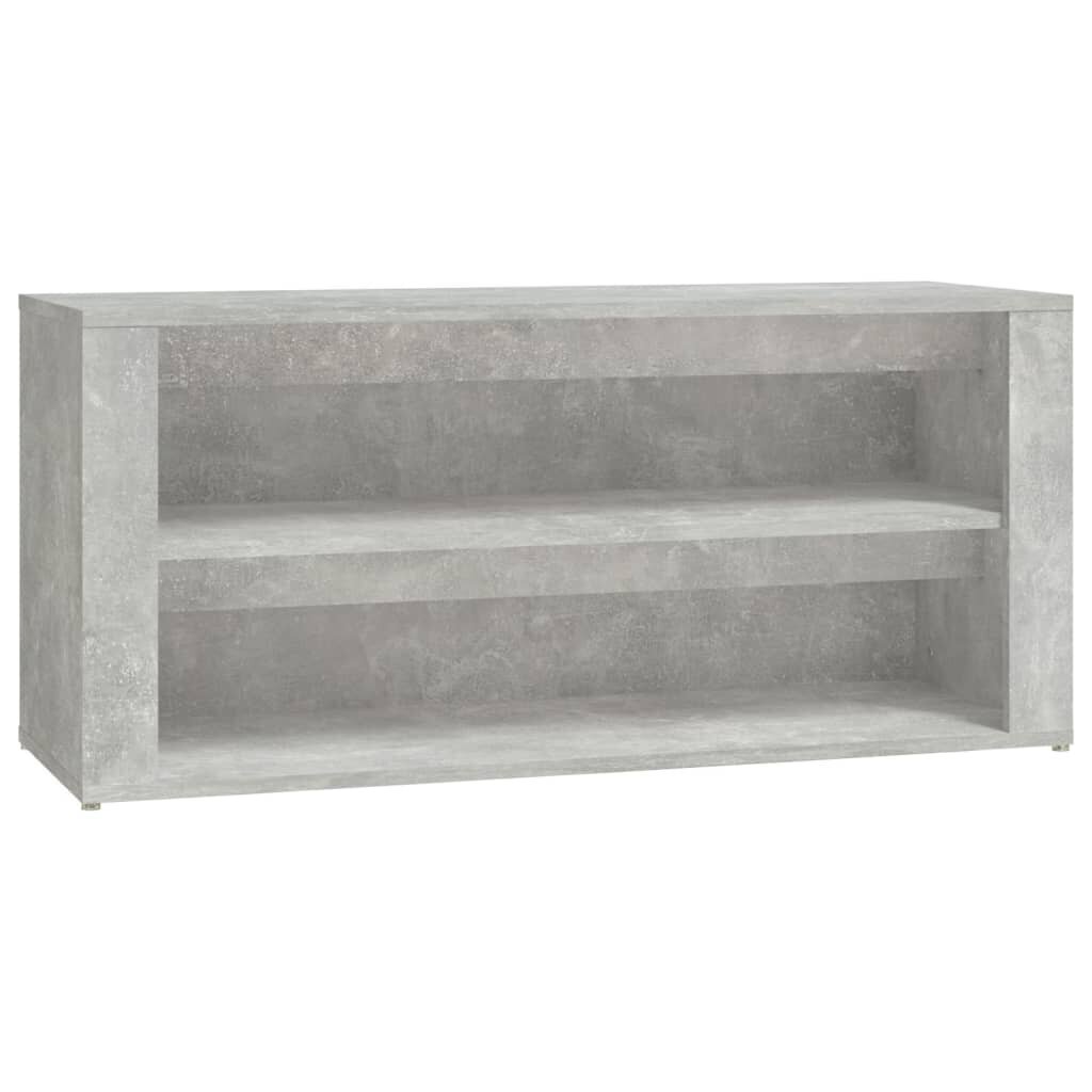 vidaXL Kenkäteline betoninharmaa 100x35x45 cm tekninen puu hinta ja tiedot | Kenkäkaapit ja -hyllyt | hobbyhall.fi