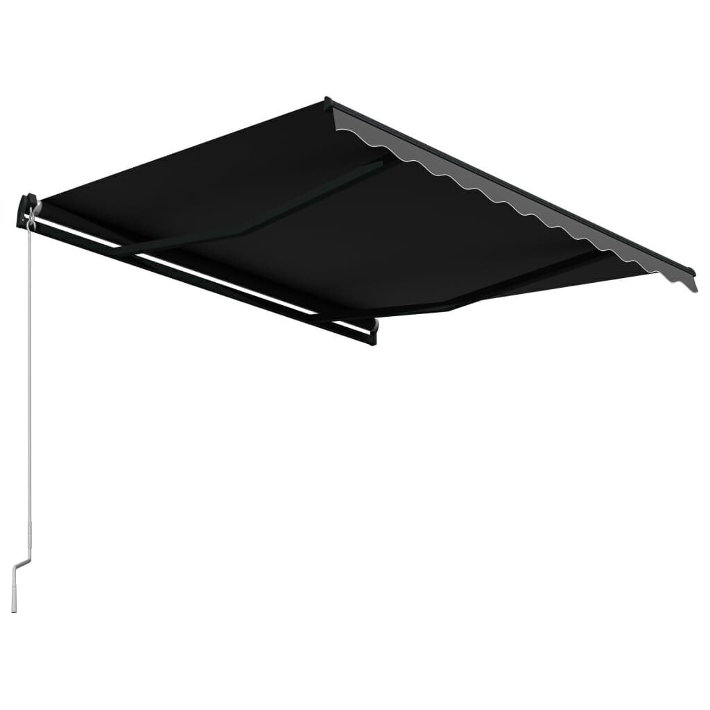 vidaXL Manuaalisesti sisäänkelattava markiisi 350x250 cm antrasiitti hinta ja tiedot | Aurinkovarjot ja markiisit | hobbyhall.fi